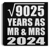 95th Anniversary Square Root of 9025 Years As Mr & Mrs 2024 - Canvas Square
