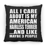 All I Care About Is My American Hairless Terrier - Throw Pillow Black