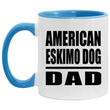 American Eskimo Dog Dad - 11oz Accent Mug Blue