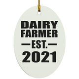 Dairy Farmer Established EST. 2021 - Oval Ornament