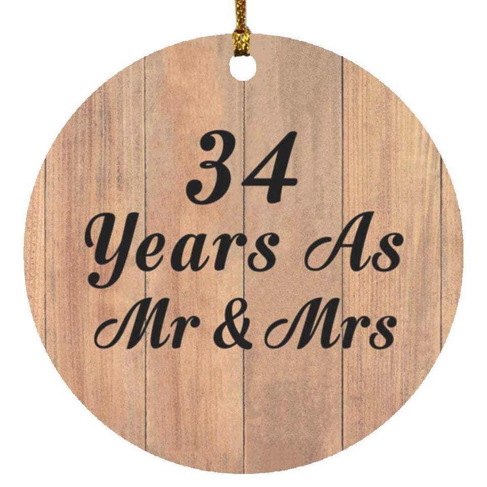 34 Years As Mr & Mrs - Circle Ornament C
