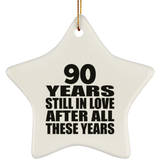 90th Anniversary 90 Years Still In Love After These Years - Star Ornament