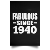 84th Birthday Fabulous Since 1940 - Poster Portrait