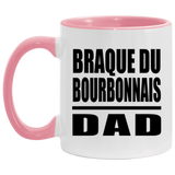 Braque Du Bourbonnais Dad - 11oz Accent Mug Pink