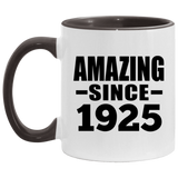 99th Birthday Amazing Since 1925 - 11oz Accent Mug Black