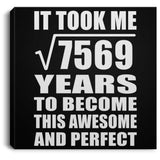 87th Birthday Took Square Root of 7569 Years To Awesome - Canvas Square