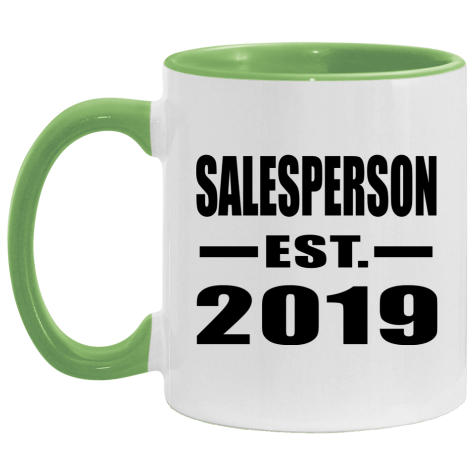 Salesperson Established EST. 2019 - 11oz Accent Mug Green