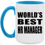 World's Best Hr Manager - 15oz Accent Mug Blue