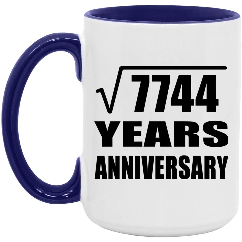 88th Anniversary Square Root of 7744 Years Anniversary - 15oz Accent Mug Purple