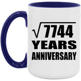 88th Anniversary Square Root of 7744 Years Anniversary - 15oz Accent Mug Purple