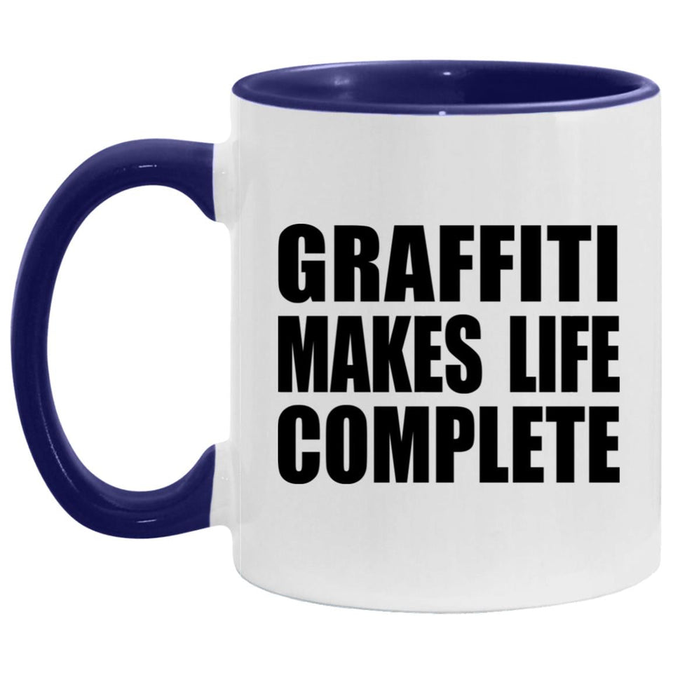 Graffiti Makes Life Complete - 11oz Accent Mug Purple