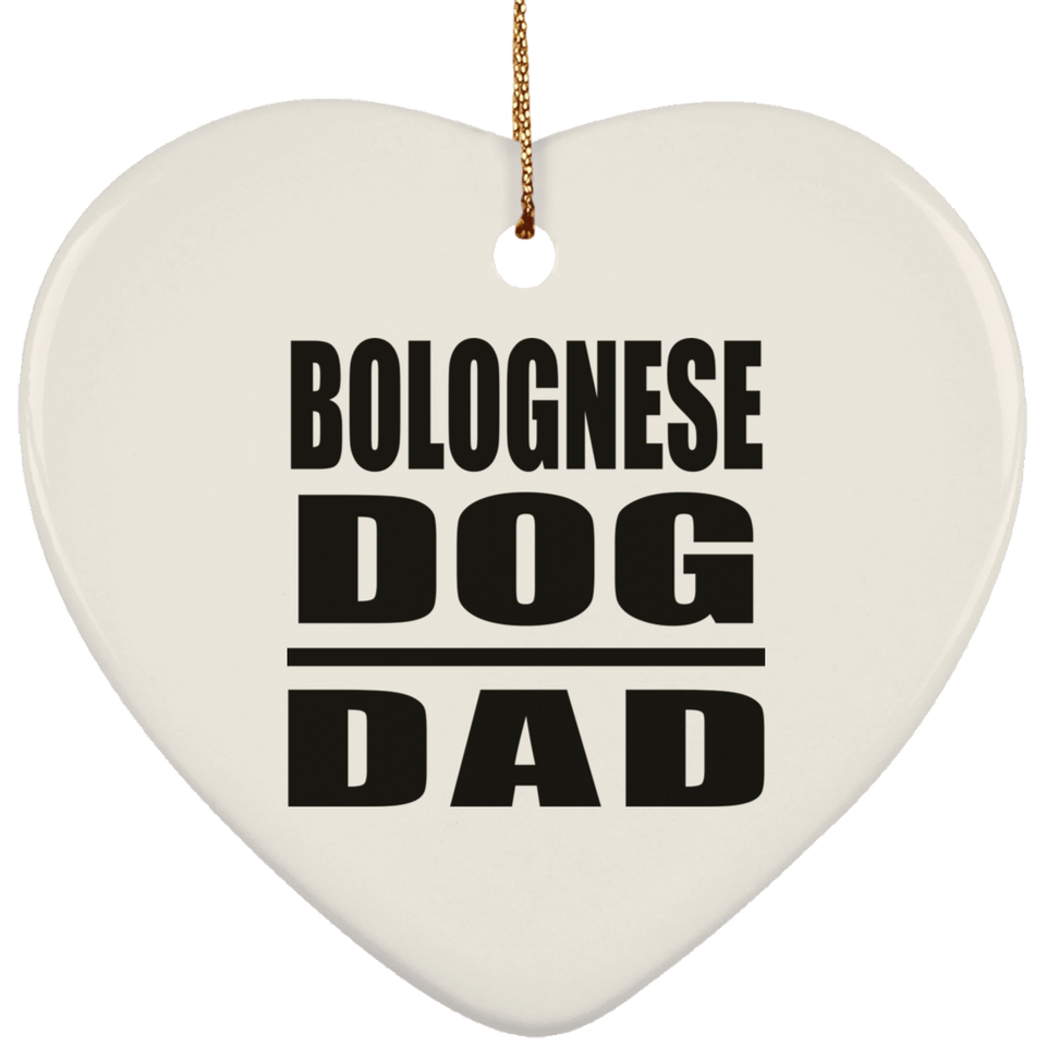 Bolognese Dog Dad - Heart Ornament