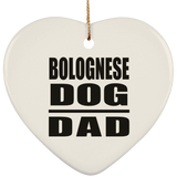 Bolognese Dog Dad - Heart Ornament