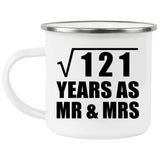 11th Anniversary Square Root of 121 Years As Mr & Mrs - 12oz Camping Mug