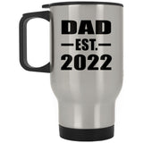 Dad Established EST. 2022 - Silver Travel Mug
