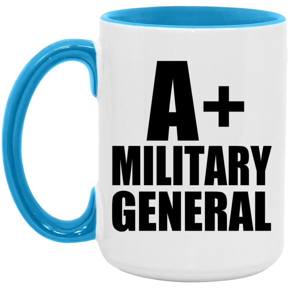 A+ Military General - 15oz Accent Mug Blue