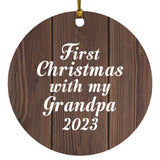 First Christmas With My Grandpa 2023 - Circle Ornament D