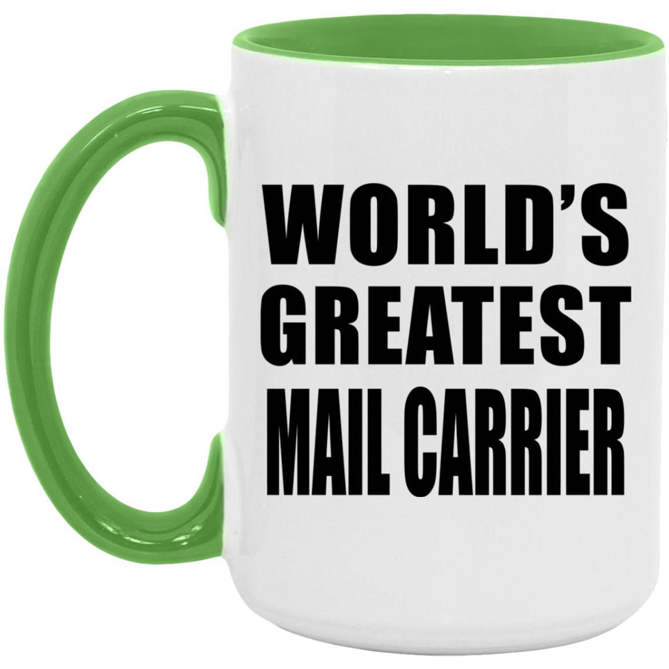 World's Greatest Mail Carrier - 15oz Accent Mug Green