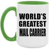World's Greatest Mail Carrier - 15oz Accent Mug Green
