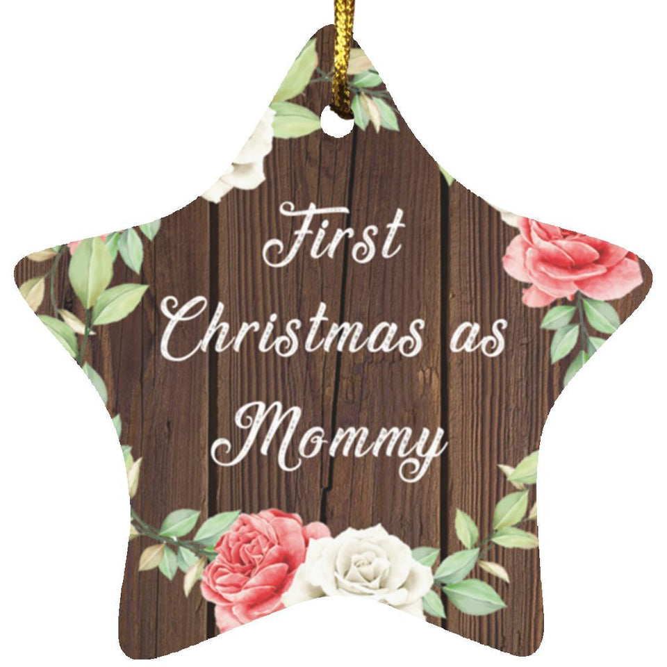 First Christmas As Mommy - Star Ornament A