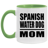 Spanish Water Dog Mom - 11oz Accent Mug Green
