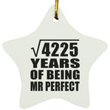 65th Anniversary Square Root of 4225 Years of Mr Perfect - Star Ornament