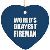 World's Okayest Fireman - Heart Ornament