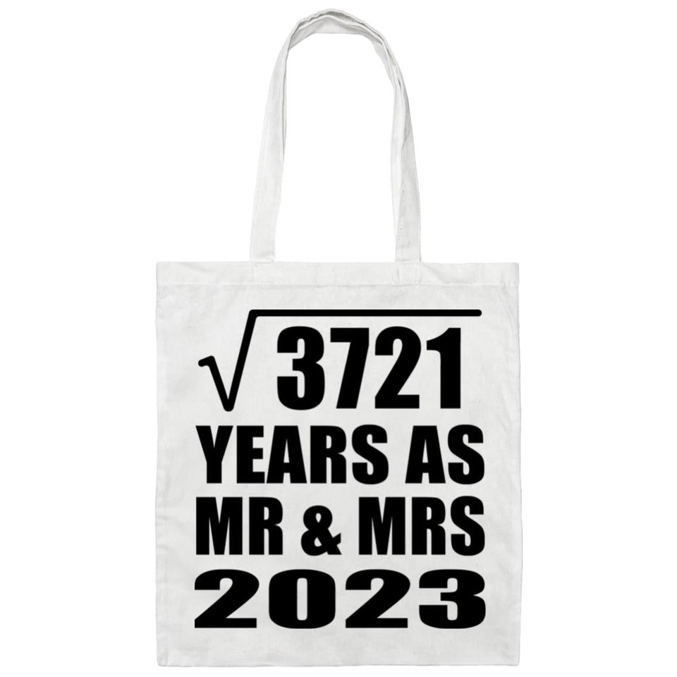61st Anniversary Square Root of 3721 Years As Mr & Mrs 2023 - Tote Bag White
