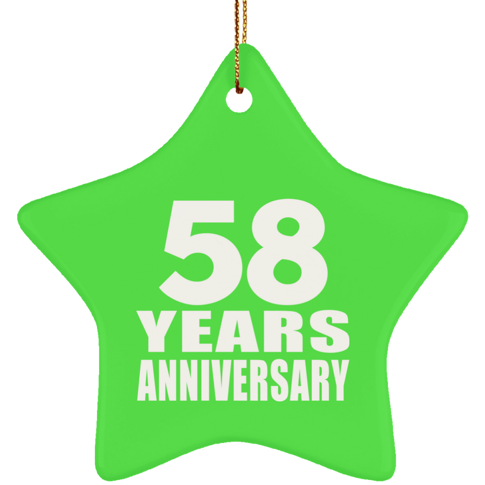 58th Anniversary 58 Years - Star Ornament