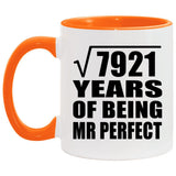 89th Anniversary Square Root of 7921 Years of Mr Perfect - 11oz Accent Mug Orange