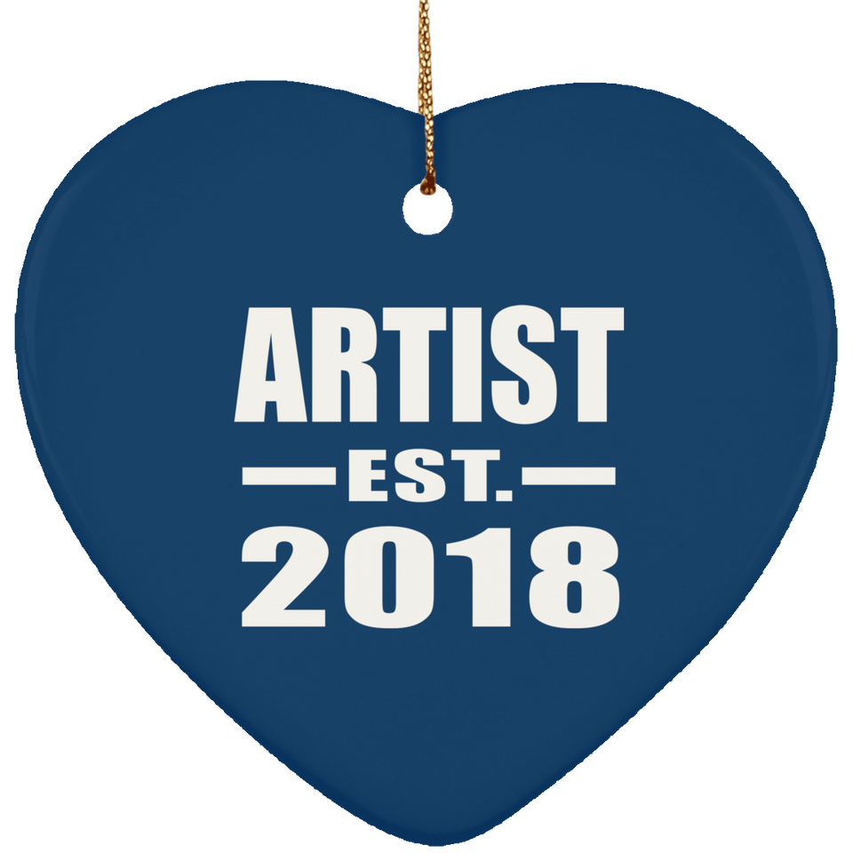 Artist Established EST. 2018 - Heart Ornament