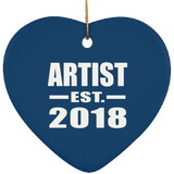 Artist Established EST. 2018 - Heart Ornament