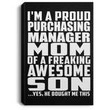 Proud Purchasing Manager Mom Of Awesome Son - Canvas Portrait