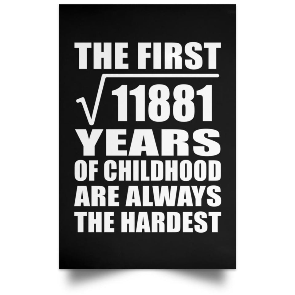109th Birthday Square Root of 11881 Years of Childhood - Poster Portrait