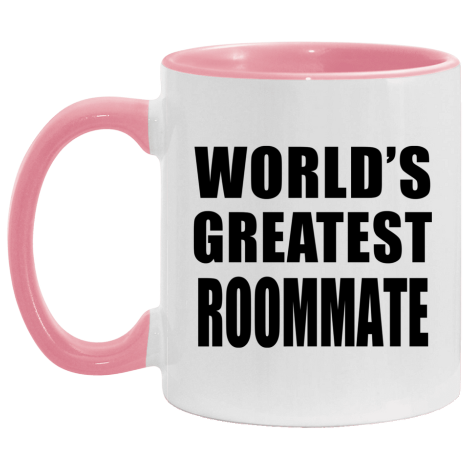 World's Greatest Roommate - 11oz Accent Mug Pink