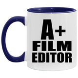A+ Film Editor - 11oz Accent Mug Purple