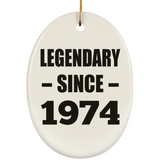 50th Birthday Legendary Since 1974 - Oval Ornament