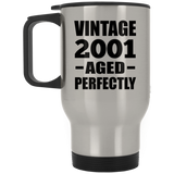 23rd Birthday Vintage 2001 Aged Perfectly - Silver Travel Mug