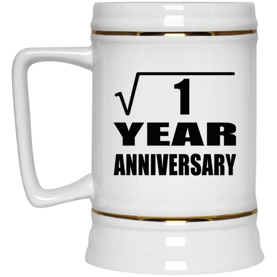 1st Anniversary Square Root of 1 Year Anniversary - Beer Stein