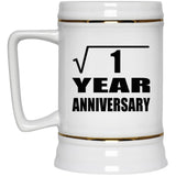 1st Anniversary Square Root of 1 Year Anniversary - Beer Stein