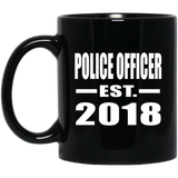 Police Officer Established EST. 2018 - 11 Oz Coffee Mug Black