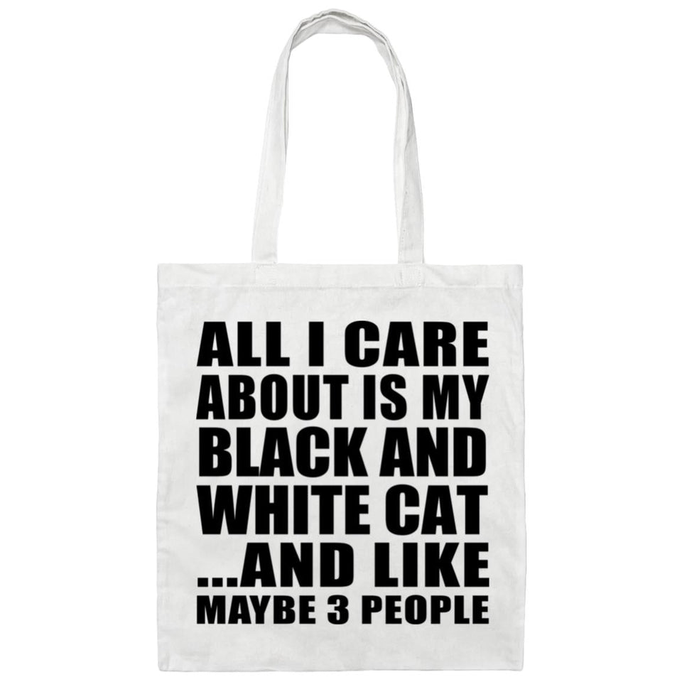 All I Care About Is My Black And White Cat - Tote Bag White