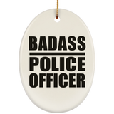 Badass Police Officer - Oval Ornament