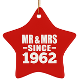 62nd Anniversary Mr & Mrs Since 1962 - Star Ornament