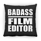 Badass Film Editor - Throw Pillow Black