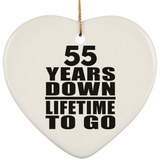 55th Anniversary 55 Years Down Lifetime To Go - Heart Ornament