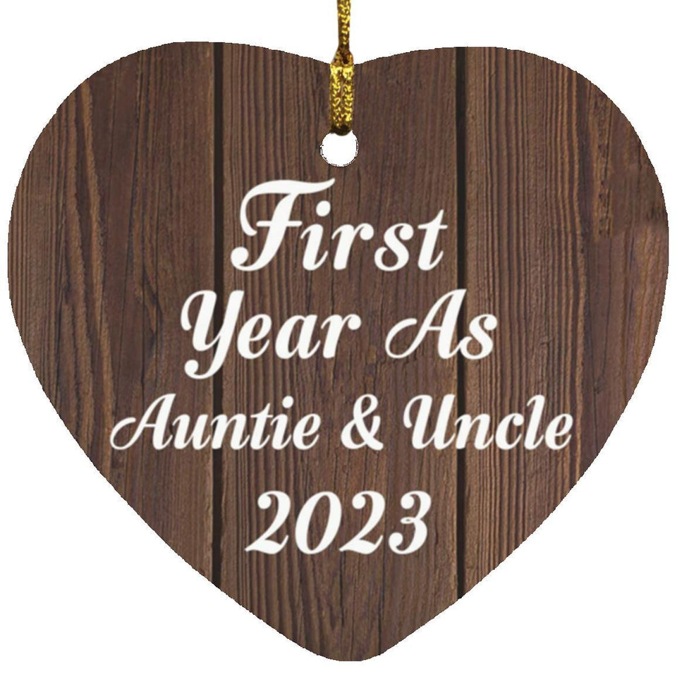 First Year As Auntie & Uncle 2023 - Heart Ornament D