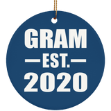 Gram Established EST. 2020 - Circle Ornament