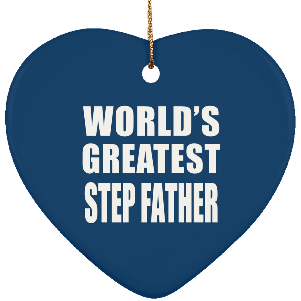 World's Greatest Step Father - Heart Ornament