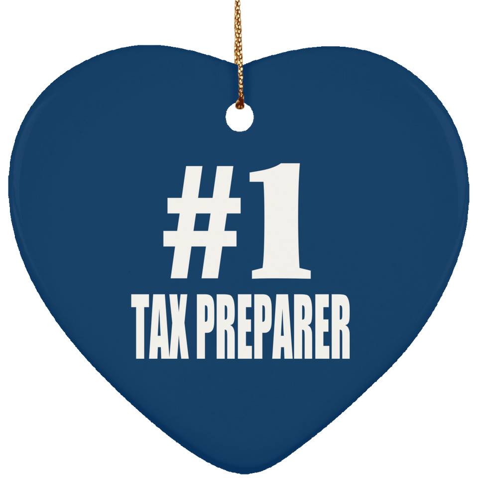 Number One #1 Tax Preparer - Heart Ornament